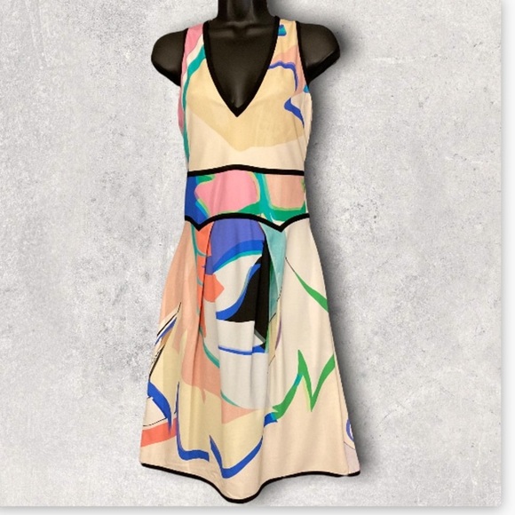 Roberto Cavalli Dresses & Skirts - : : ROBERTO CAVALLI Multi Color Abstract Print Sleeveless Short Dress : :